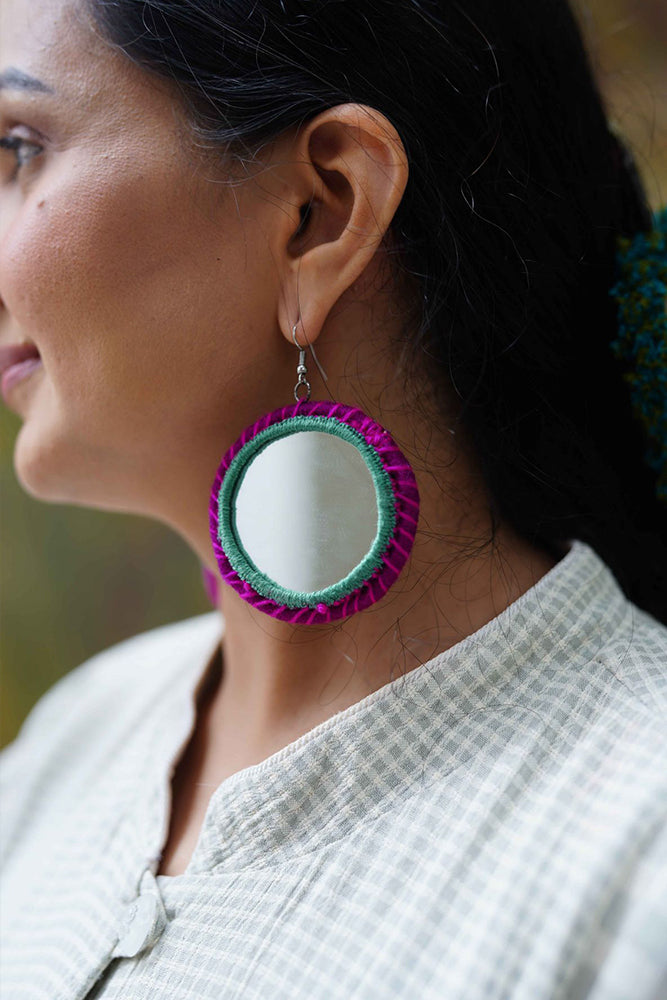 Handmade Bohemian Circular Multicolor Beaded Hoop Earrings - Temu